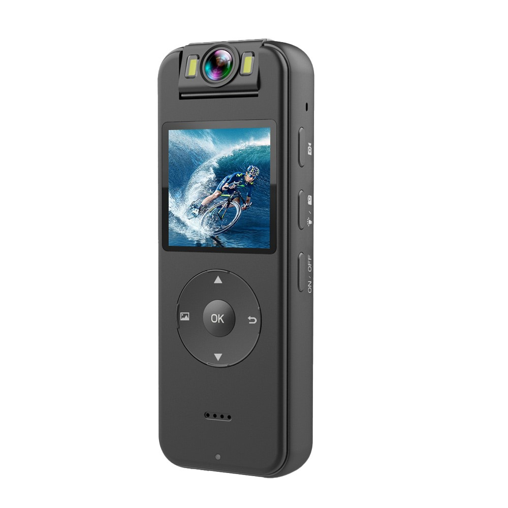 Mini 4K Outdoor Kamera mit Sprachaufzeichnung / MicroSD Slot / 180° Blickwinkel und Velo-Halterung (1400 mAh) - Schwarz