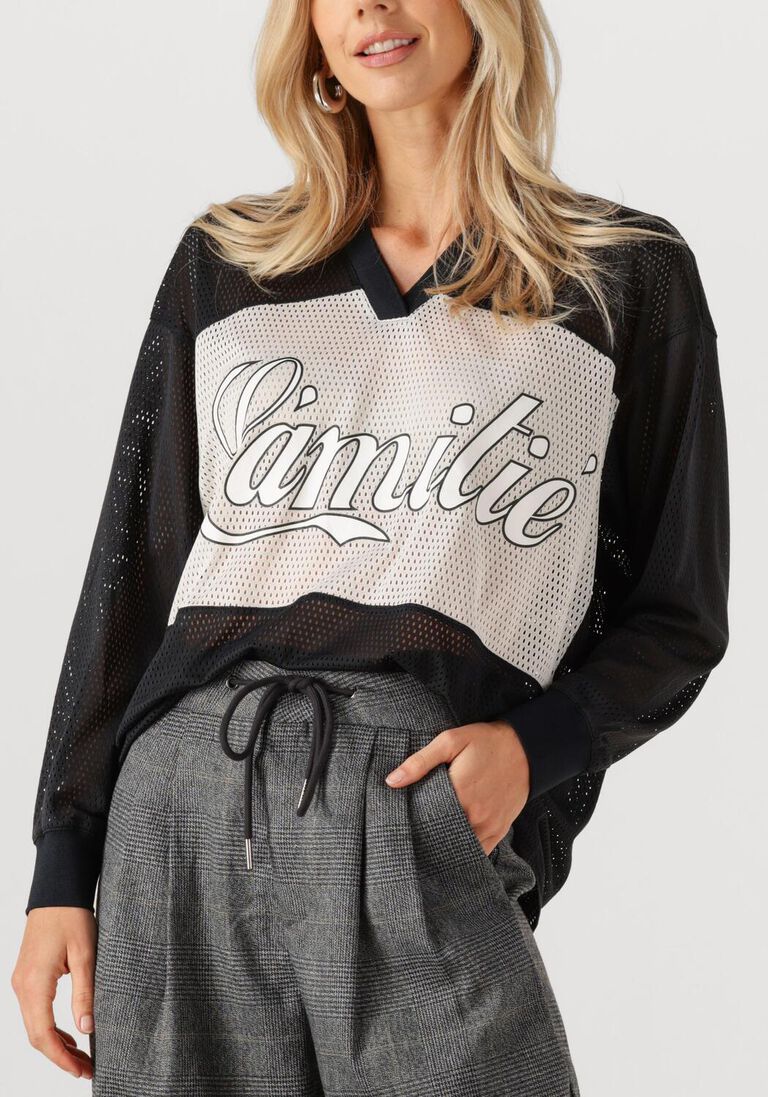 zwarte haute l'amitié blouses drift mix logo blouse