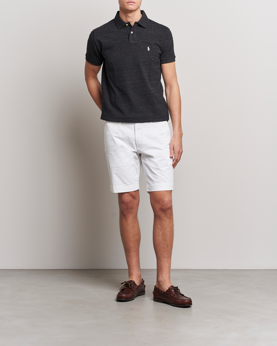 Polo Ralph Lauren Custom Slim Fit Polo Black Marl Heather