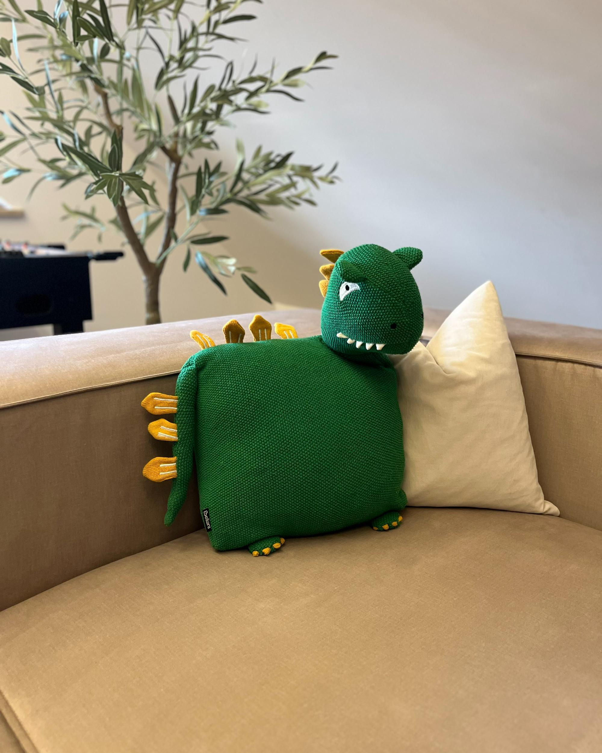 Set van 2 sierkussens DINOS Katoen 45 x 45 cm Groen Dinosaurus