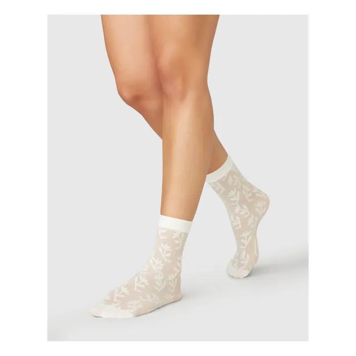 Swedish Stockings Chaussettes Flora Flower | Ivoire