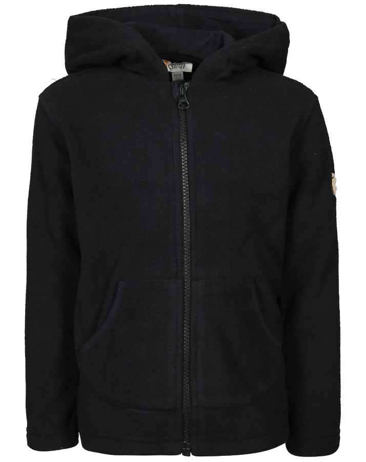 Kapuzen-Fleecejacke BASIC in dunkelblau