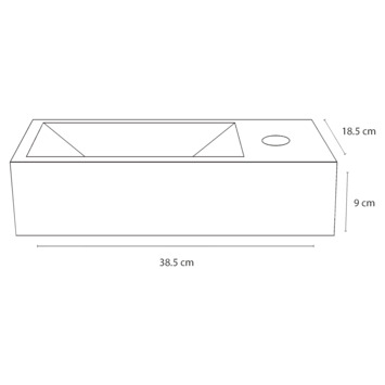 Differnz Ravo fontein 38.5x18x9 cm licht beton