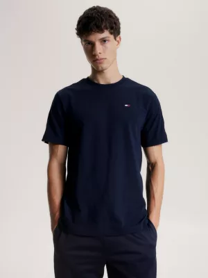 Camiseta de gola redonda com estampa da bandeira esportiva