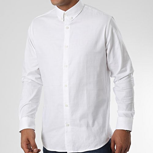 Chemise Manches Longues Pinpoint Blanc