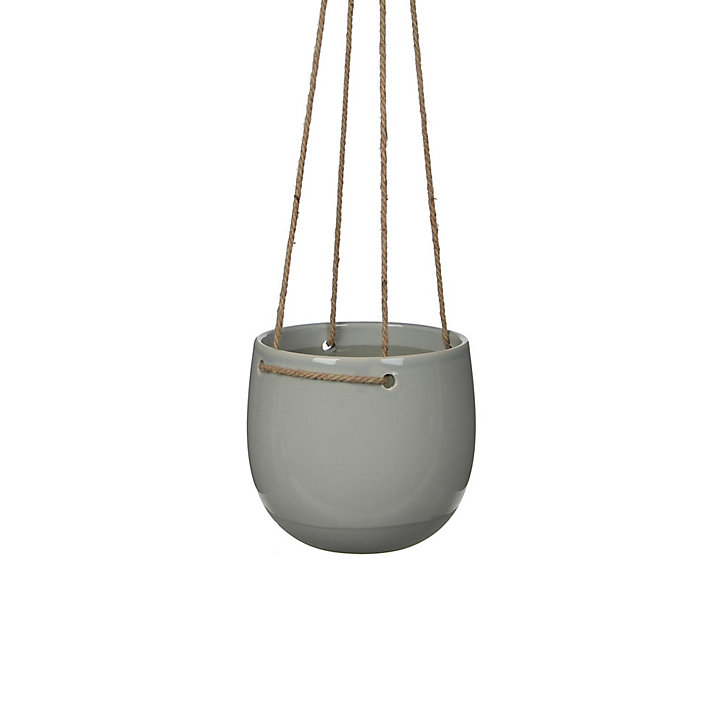 Suspension céramique Resa rond gris ø18,5 x h.17 cm