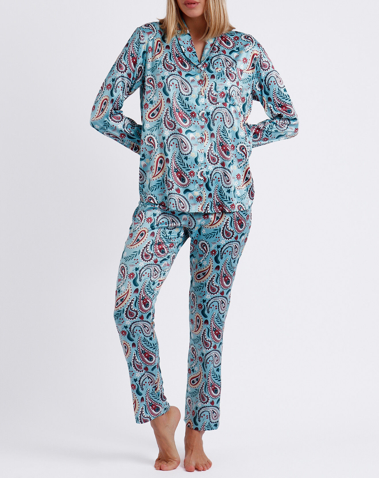 Admas Pyjama Chemise & Pantalon Nadia bleu