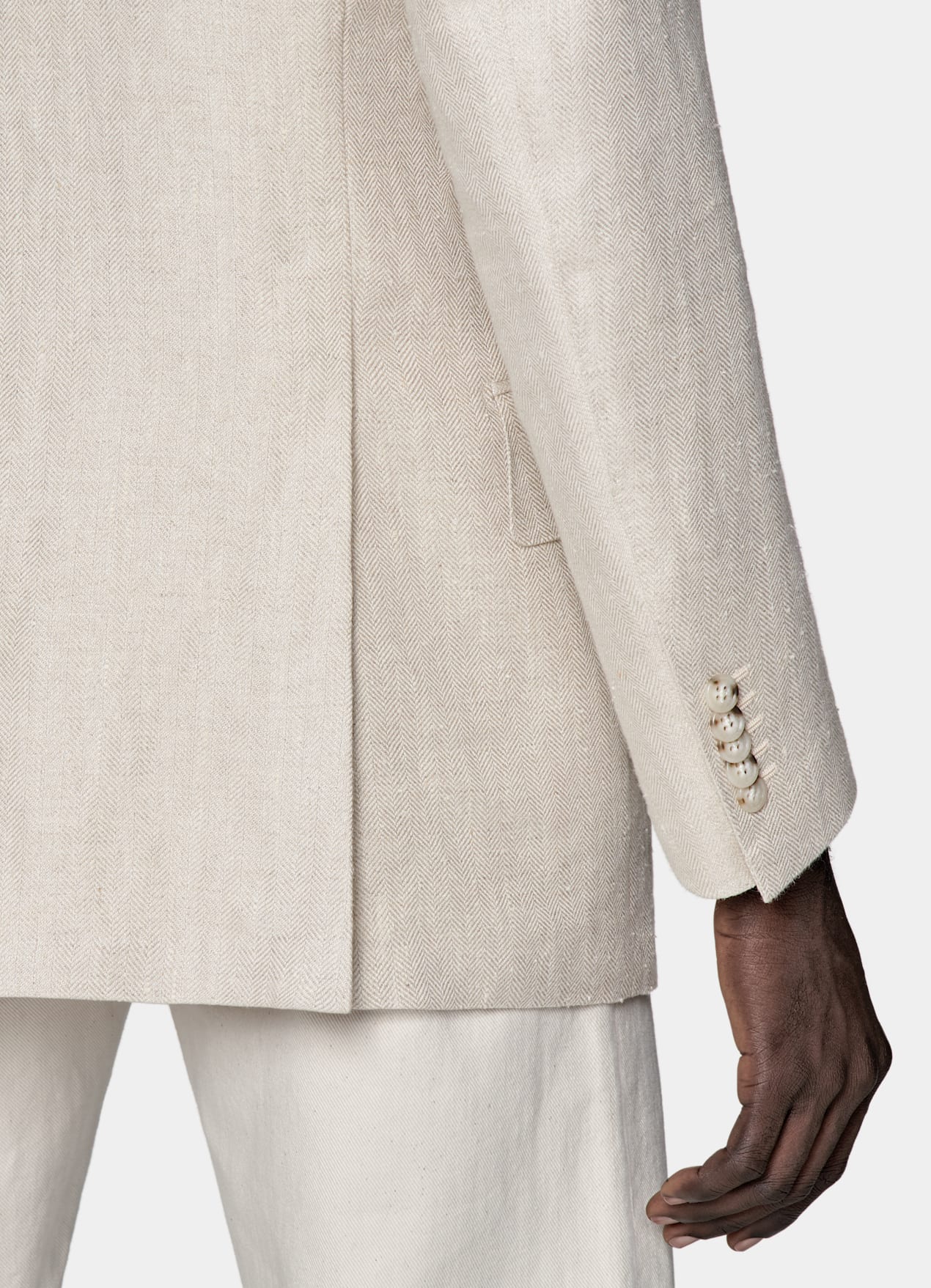 Blazer Milano coupe Tailored taupe clair à chevrons