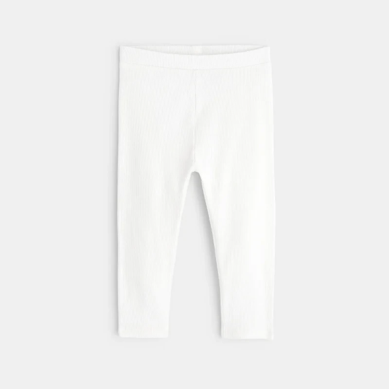 Legging uni blanc bébé fille Blanc