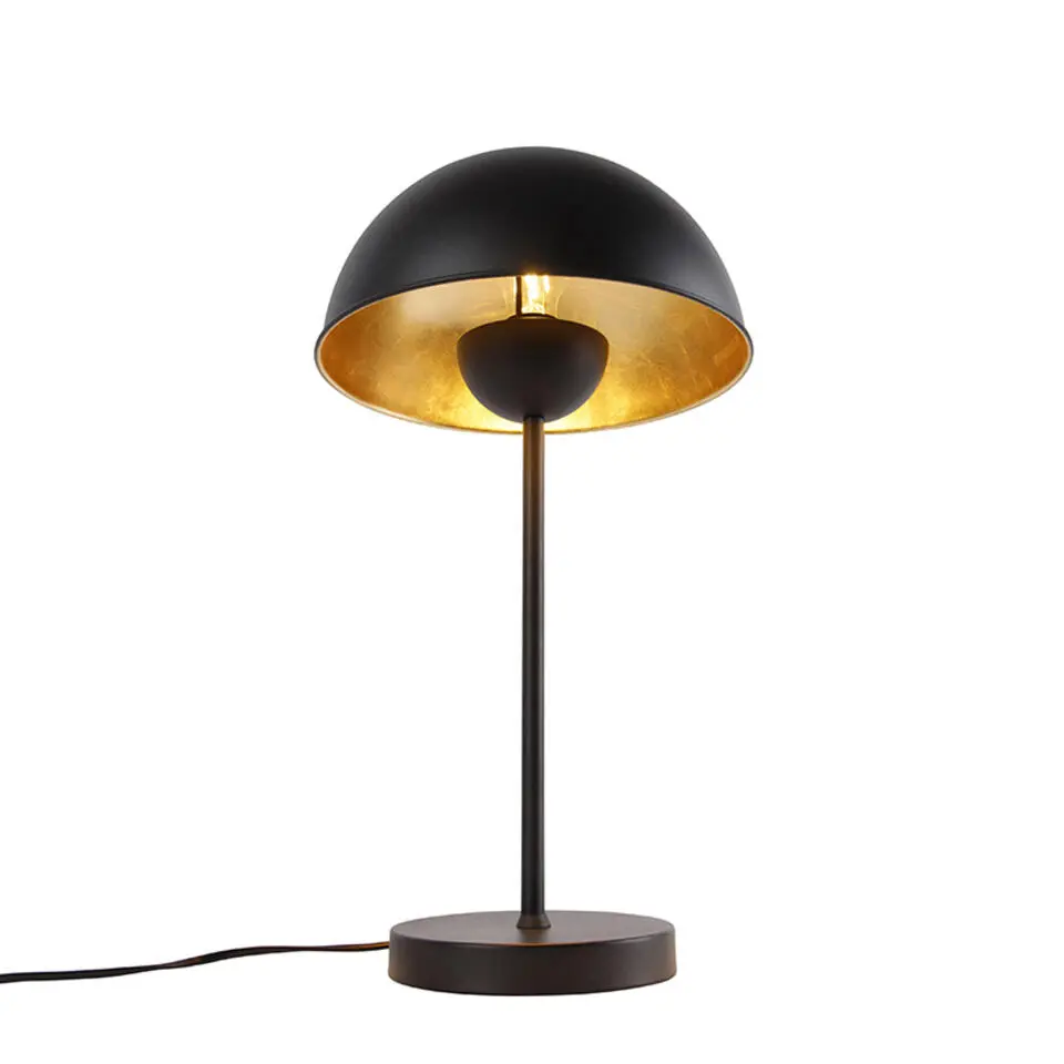 Qazqa tafellampen magnax zwart e27