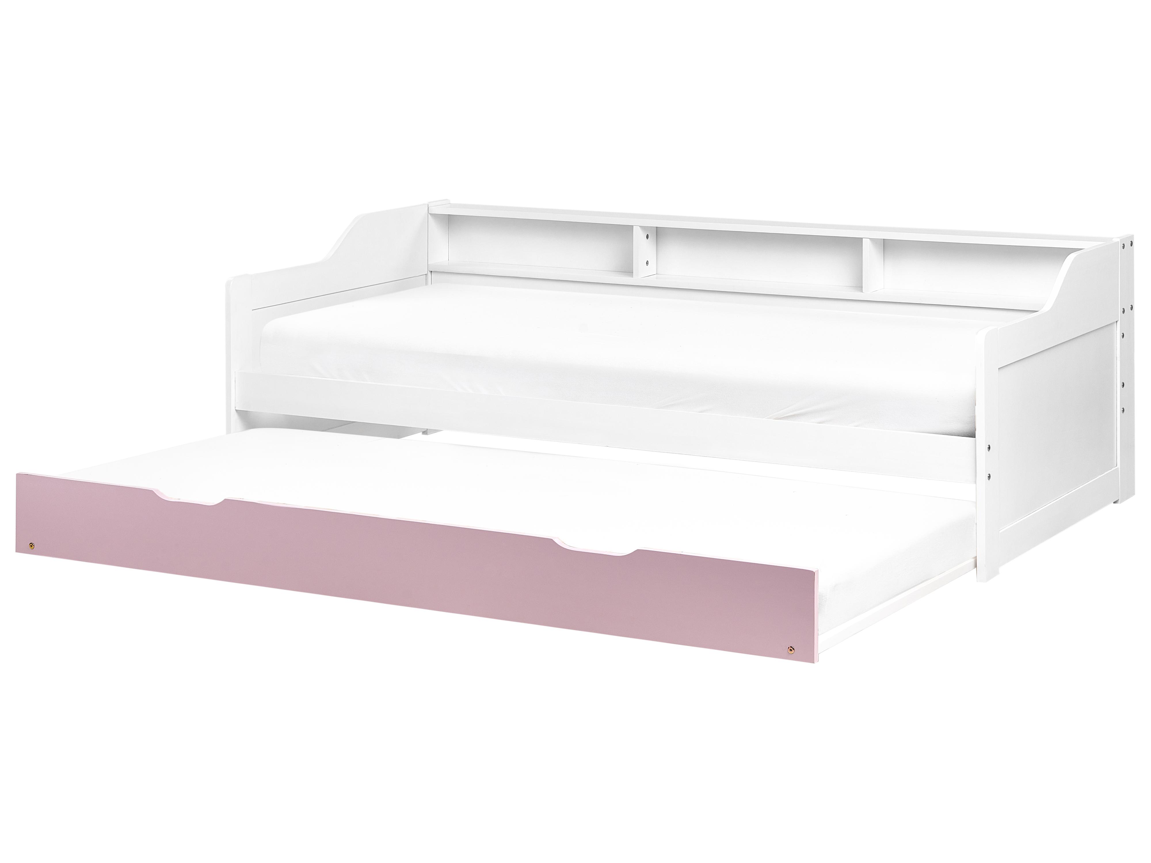 Onderschuifbed Dennenhout EDERN 90 x 200 cm Roze
