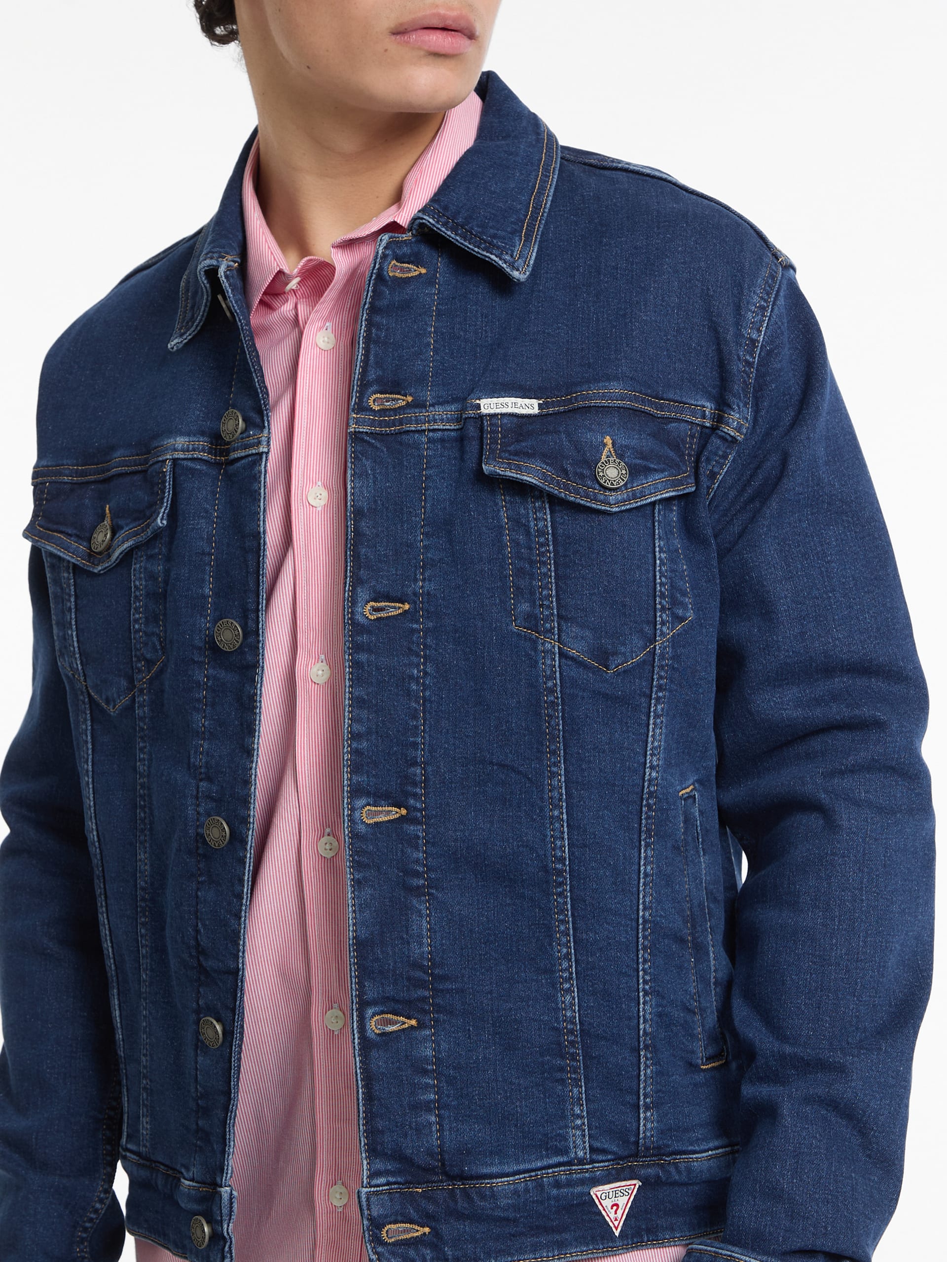 Jaqueta jeans slim estilo trucker