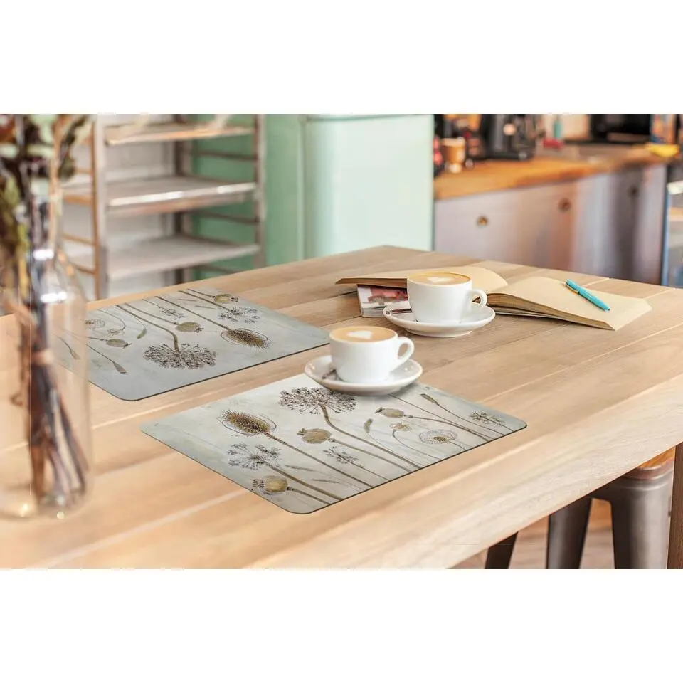 MuchoWow Placemat (6stuks) 45x30cm Bloemen Waterverf Stilleven