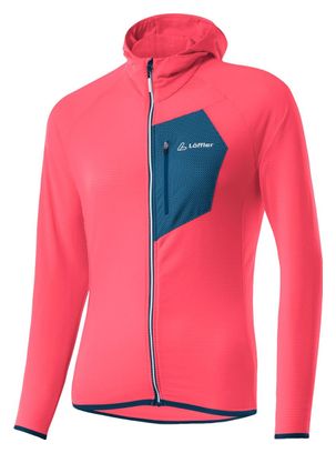 Loeffler Maillot manches longues t-shirt des femmes de Hoodie W FZ TechFleece Sunrize - Rose