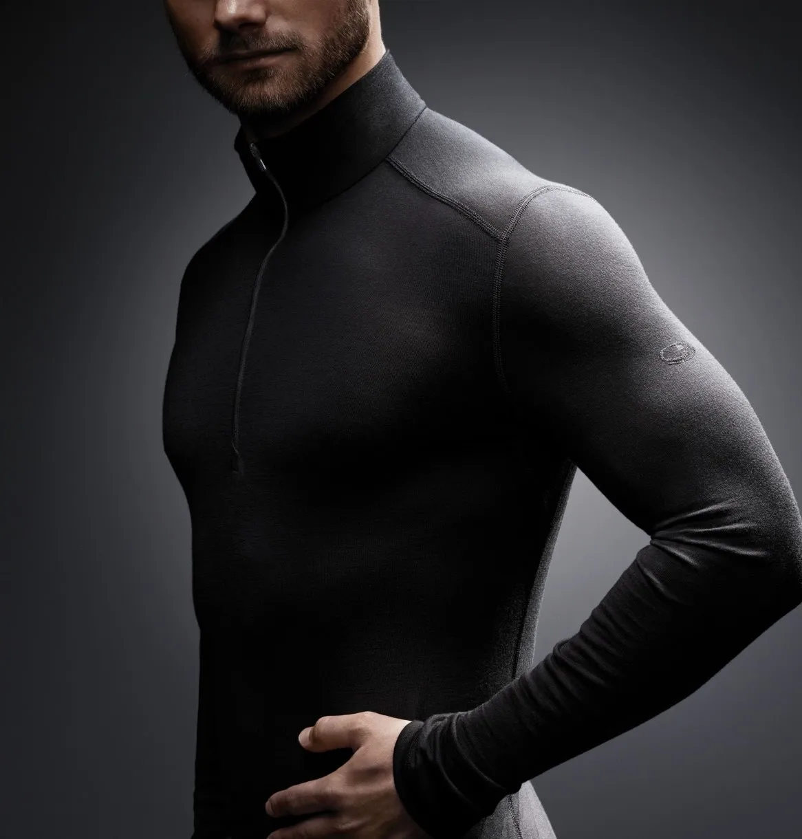 Icebreaker Men's 200 Oasis Longsleeve Half Zip Black