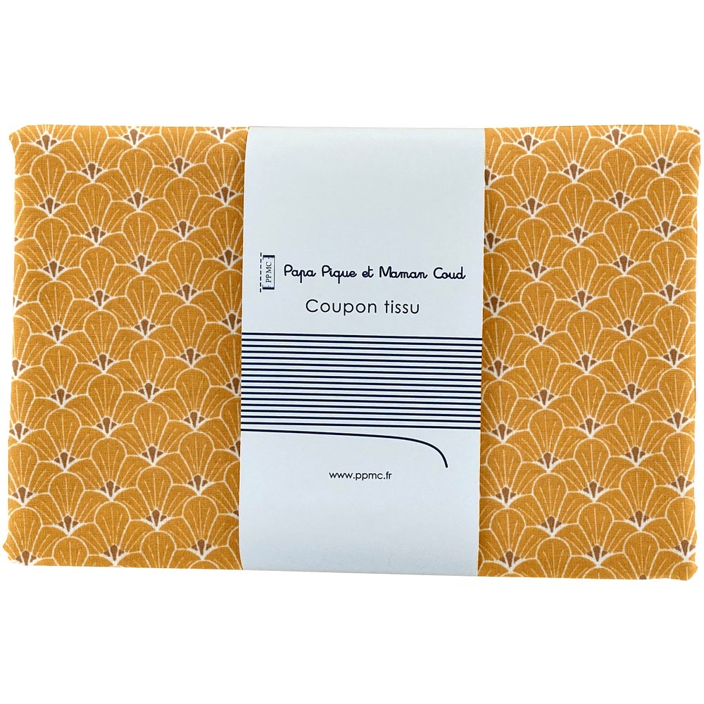 Coupon Tissu 1 M Graphique Ocre Ex1077