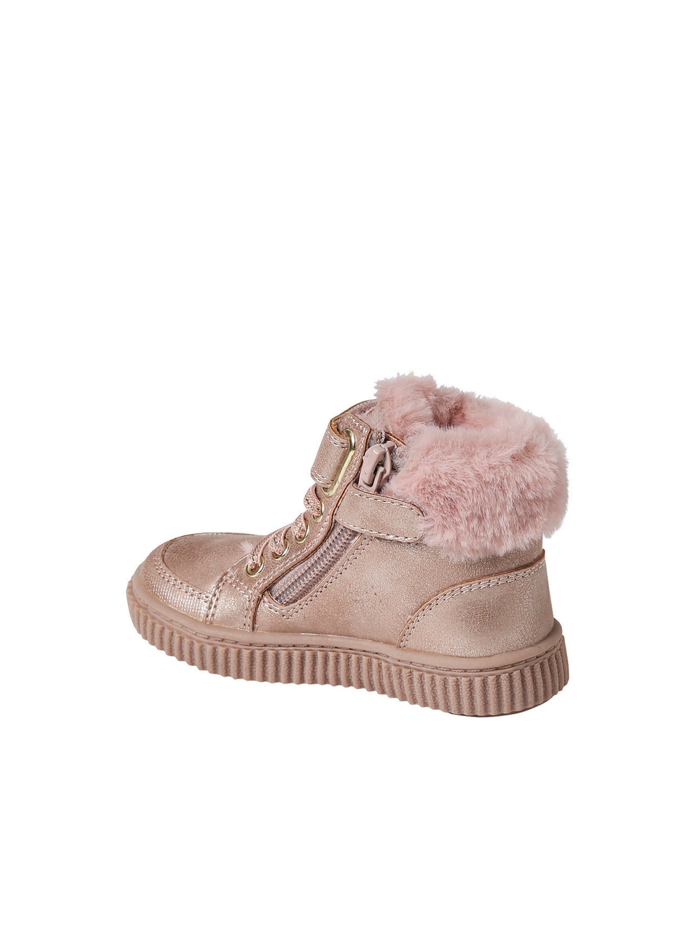 Vertbaudet Warme Baby Klett-Sneakers rosa nude