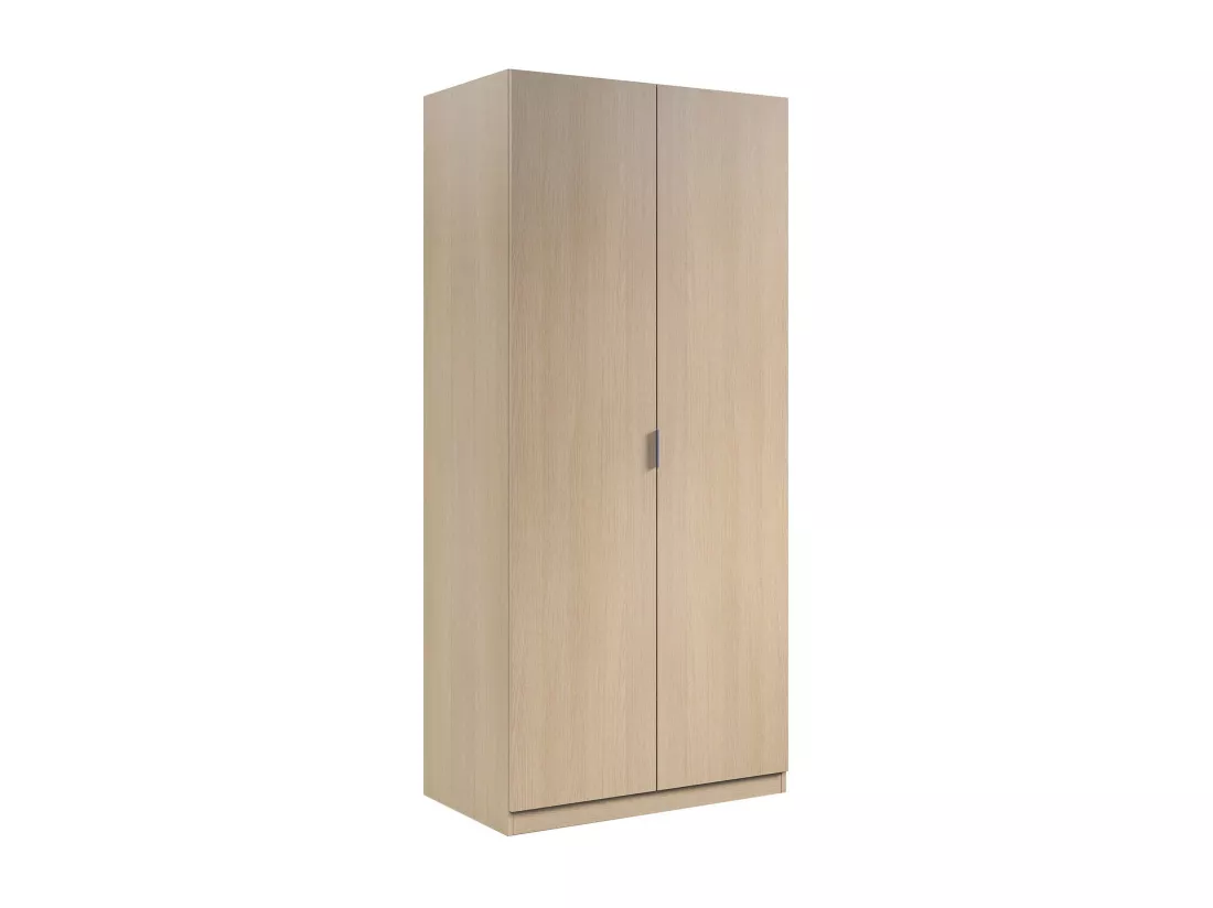 Armoire orange, Armoire de chambre avec 2 portes battantes, Meuble de chambre avec 1 étagère et tringle à vêtements, 82x52h180 cm, Chêne