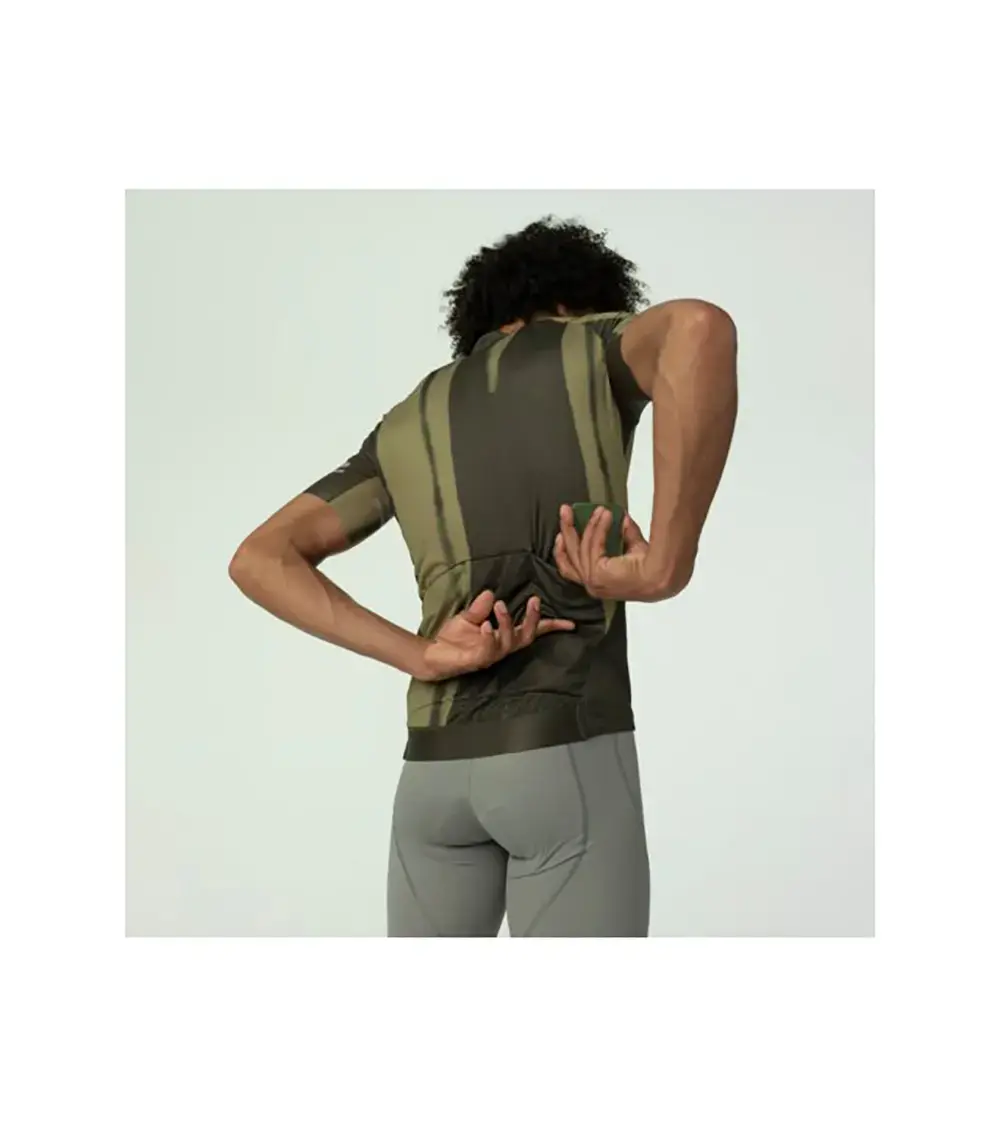 AGU Vertical Paint Performance Fietsshirt Korte Mouwen Groen/Bruin Heren