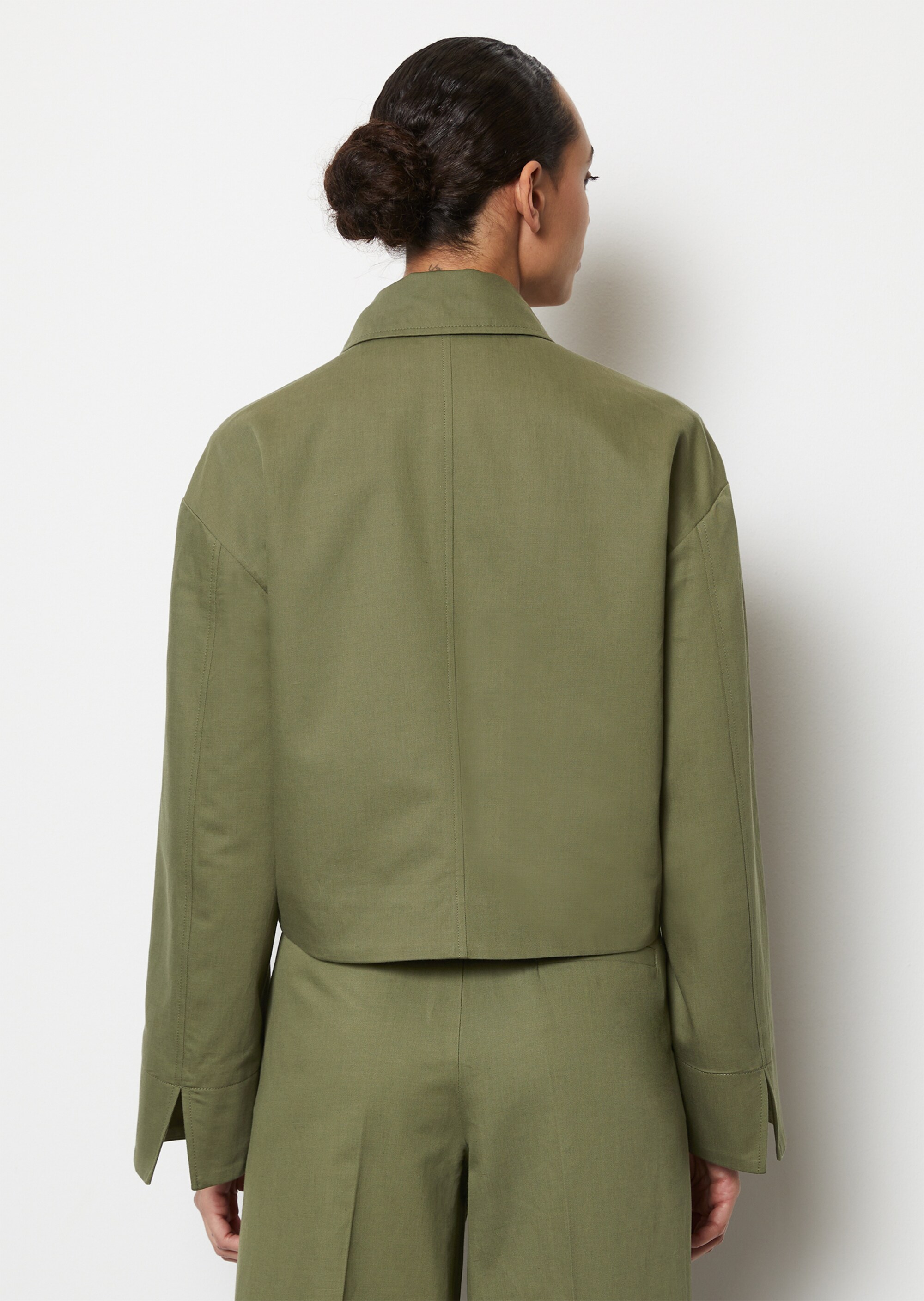 Jacke croppedaus Baumwolle-Leinen-Stretch