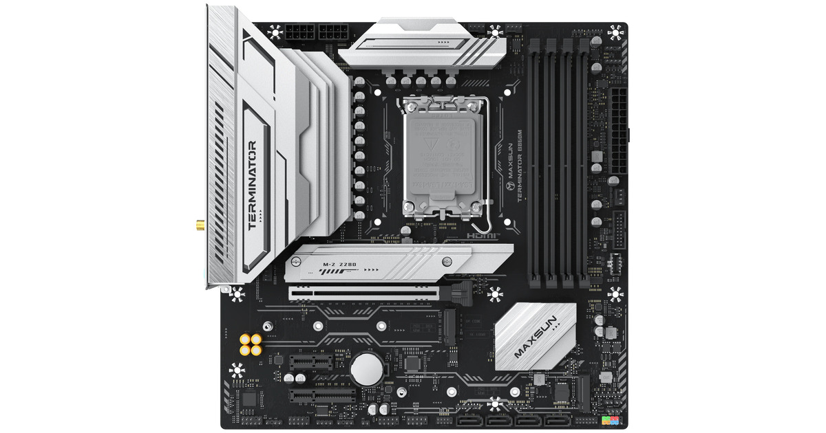 MAXSUNMS-Terminator B860M WIFI socket 1851 moederbord  (Zwart, RAID, 2.5 Gb-LAN, WLAN, BT, Sound, µATX)