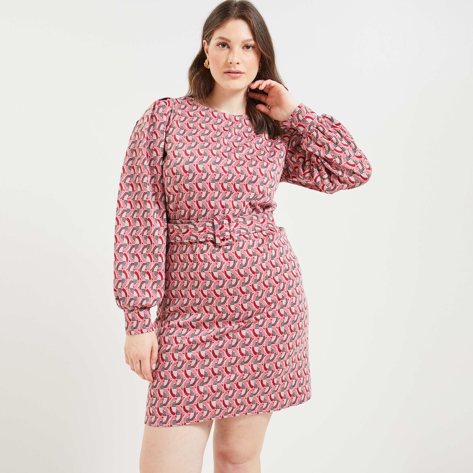 Robe maille imprimée femme