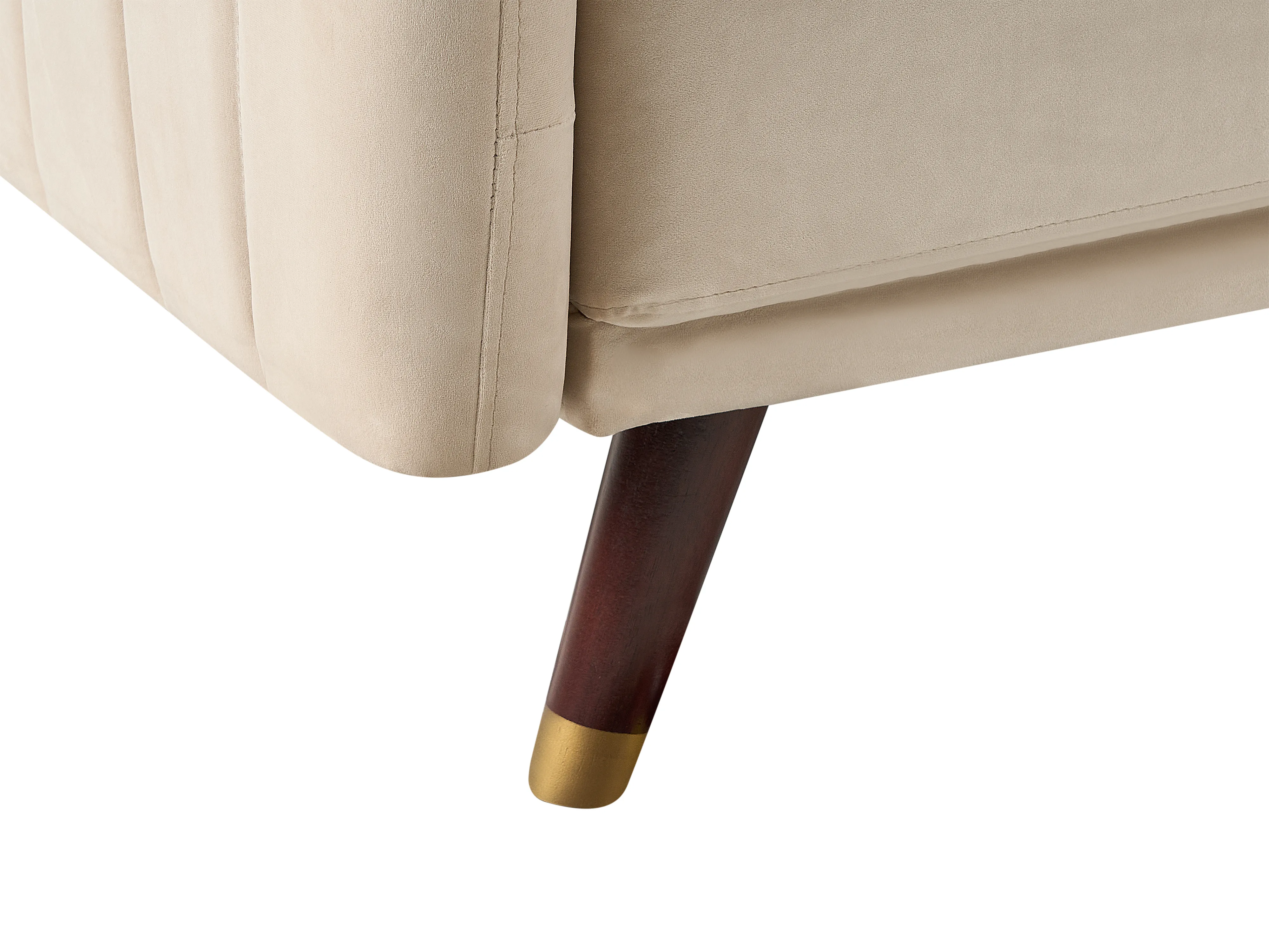 Slaapbank 3-zits SENJA Fluweel Beige