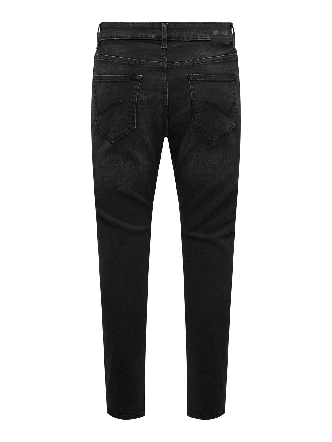 ONSROPE Mittlere Taille Verjüngt Jeans Black Denim