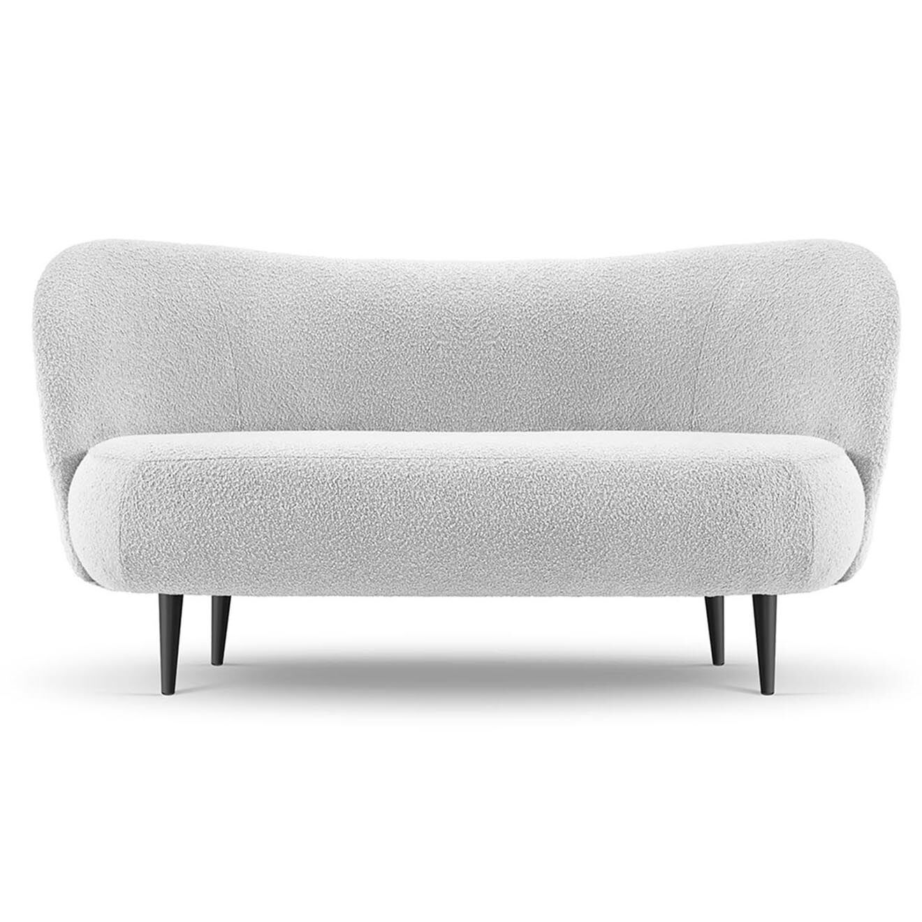 Mazzini Sofas Canapé Clove 3 places Velours bouclé gris clair - 180x77x80 cm