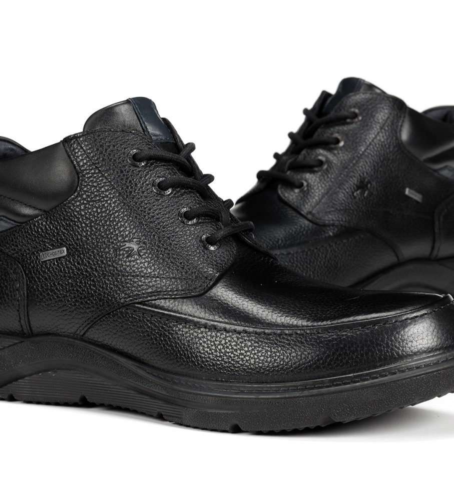 Botas de tornozelo Fluchos Denver em couro preto