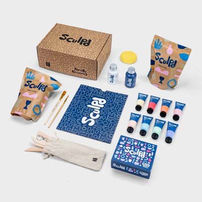 Sculpd Home Pottery Kit + Pastel Tones Paint Set