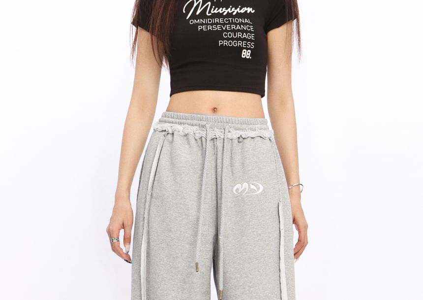 Berrytrix - Wijde joggingbroek met trekkoord en geborduurde taille