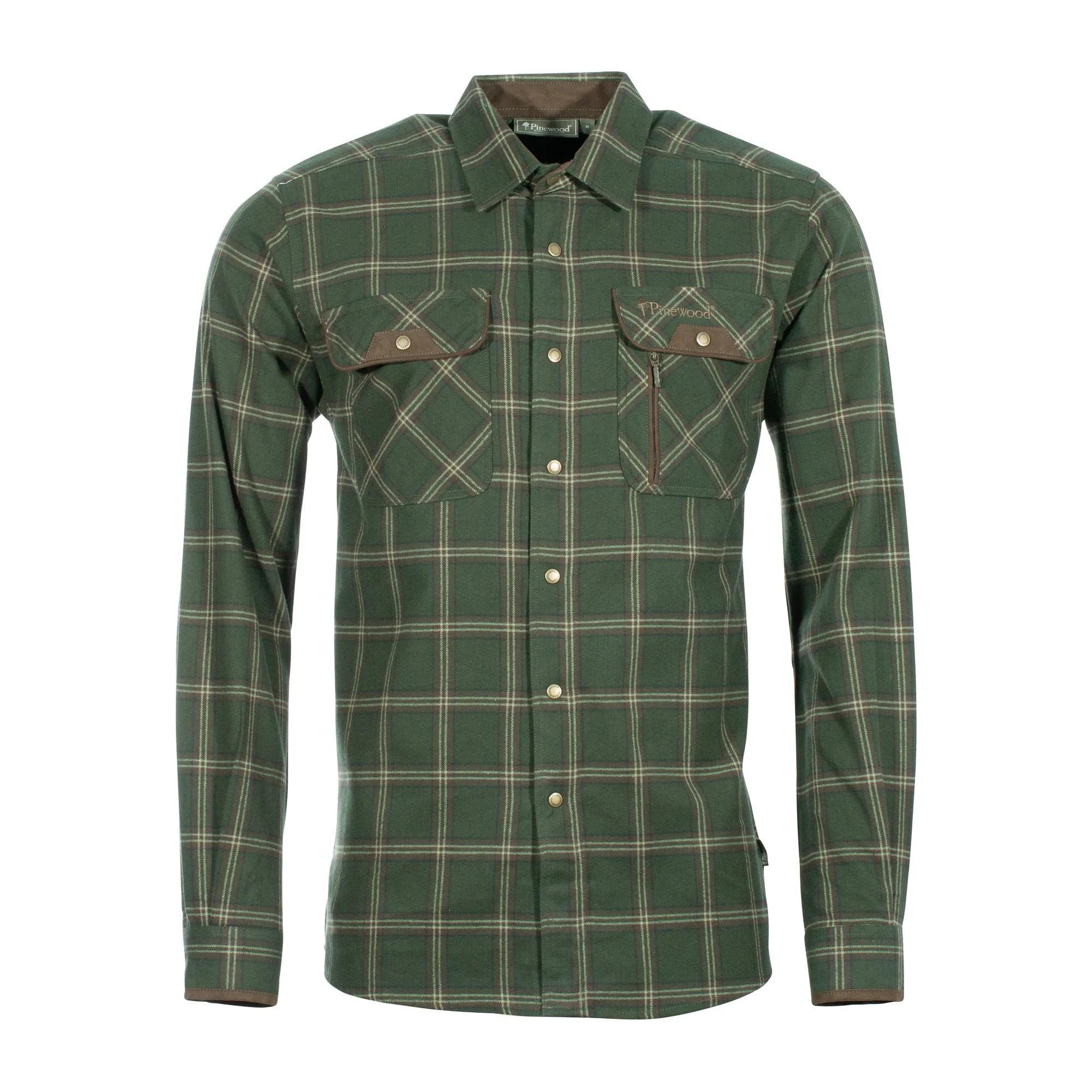Pinewood -  Pinewood Hemd Prestwick Exclusiv mossgreen dark brown