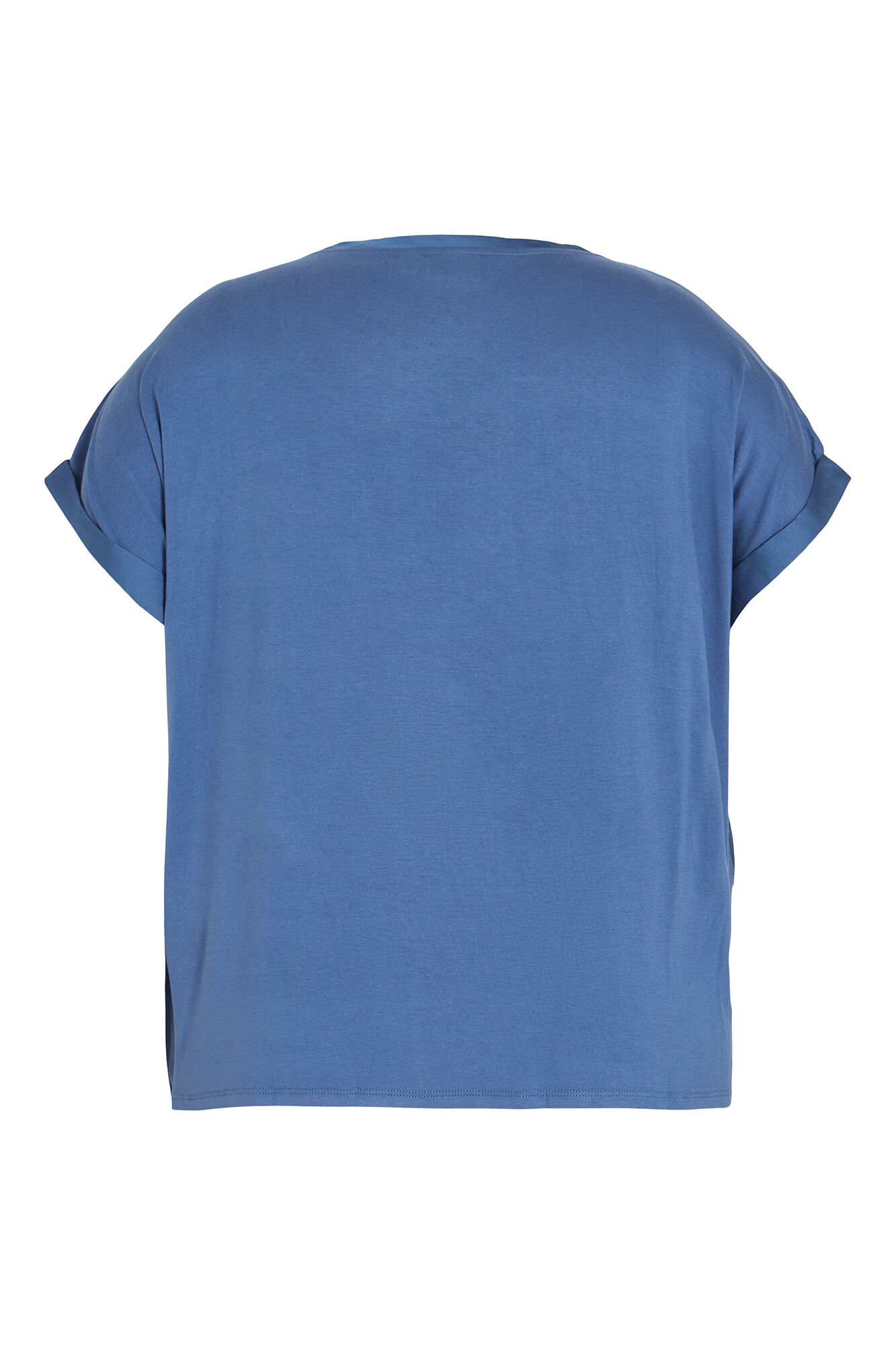 Blusa de cetim de manga curta Evoked by Vila - Azul