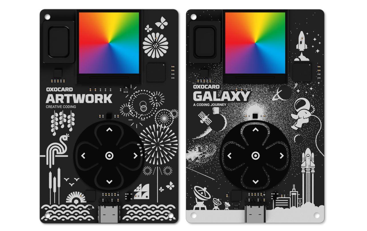 Entwicklerboard Oxocard mini ComboOxocard ist ein interaktiver, programmierbarer Minicomputer im Kreditkartenformat