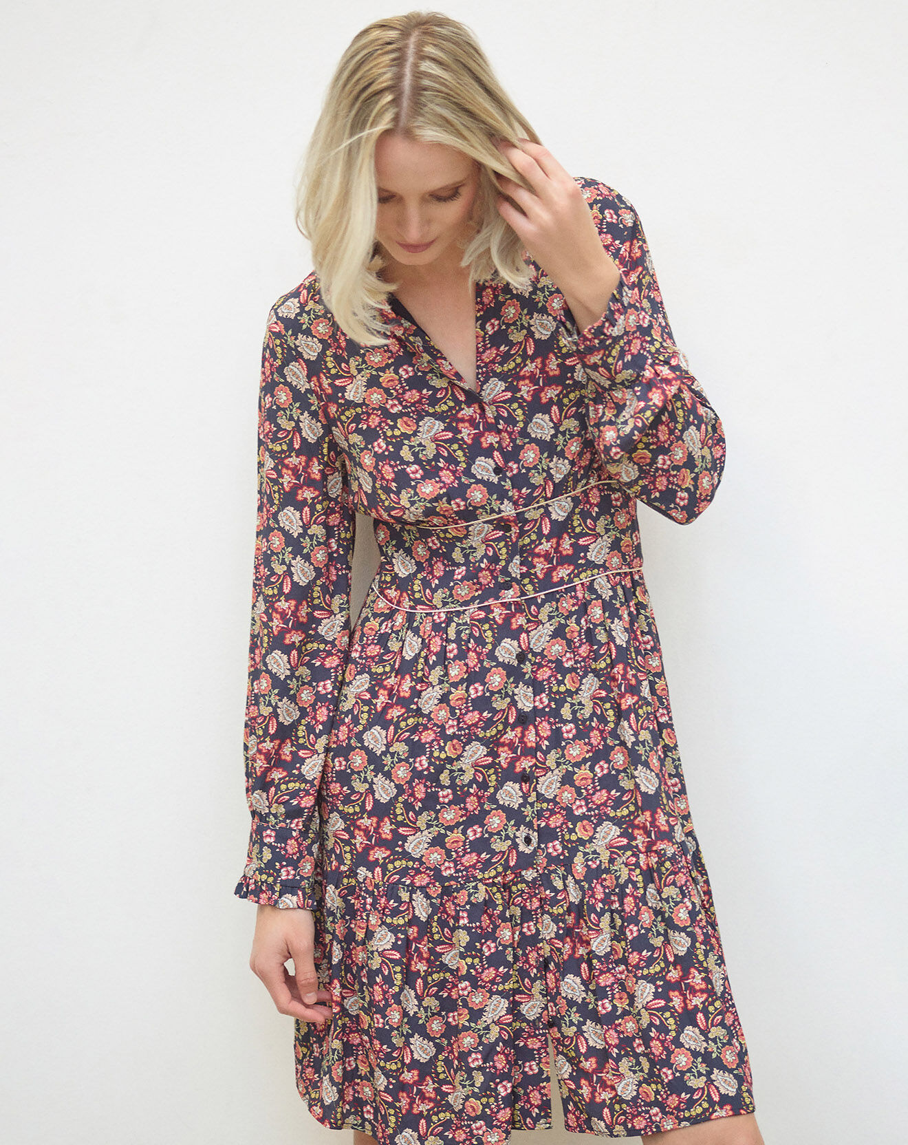 Caroll Robe Livia bleu marine