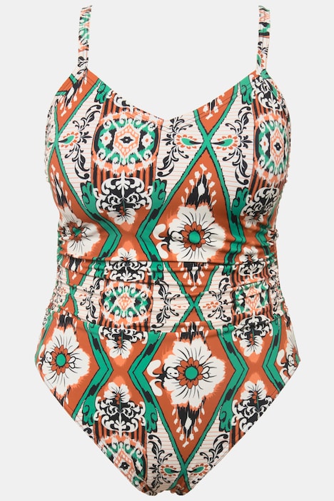 Badeanzug, Softcups, Color-Print, Zierring hinten