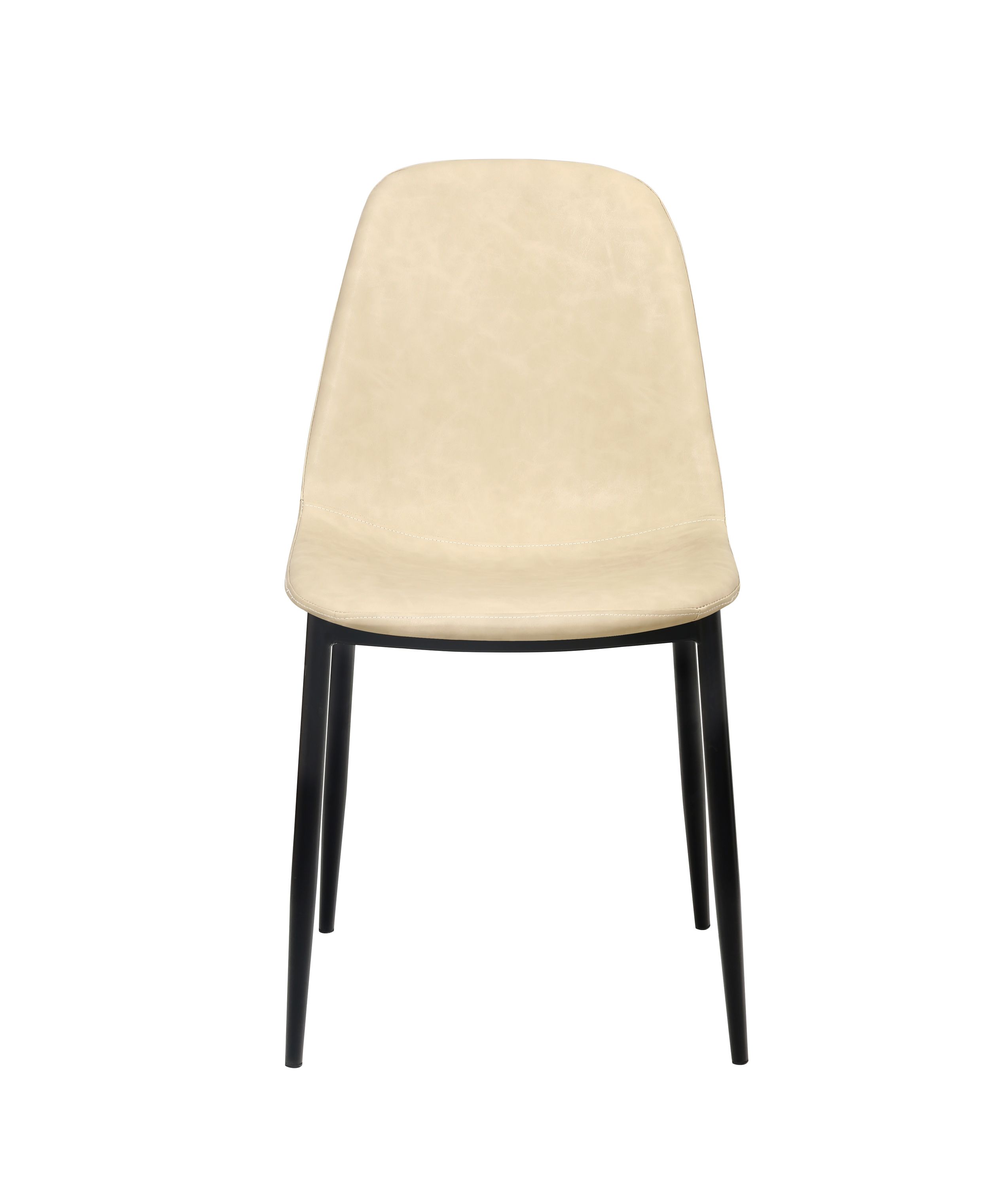 Esszimmerstuhl Leder CHAD 4er Set beige
