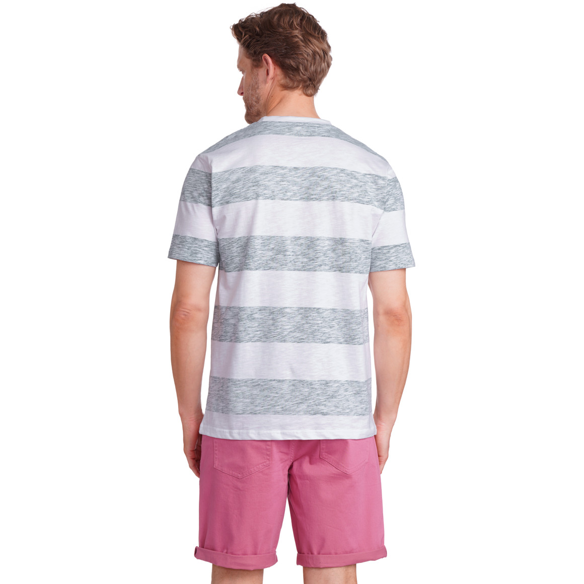 VanVaan Denim Herren T-Shirt mit Blockstreifen dunkelgrün / weiss