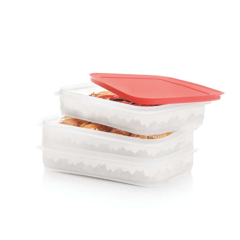 Eiskristall Stapelprofi Platzsparender Gefrierbehälter für Steaks, Schnitzel sowie Blätterteigstückchen, Stangenbohnen und vieles mehr