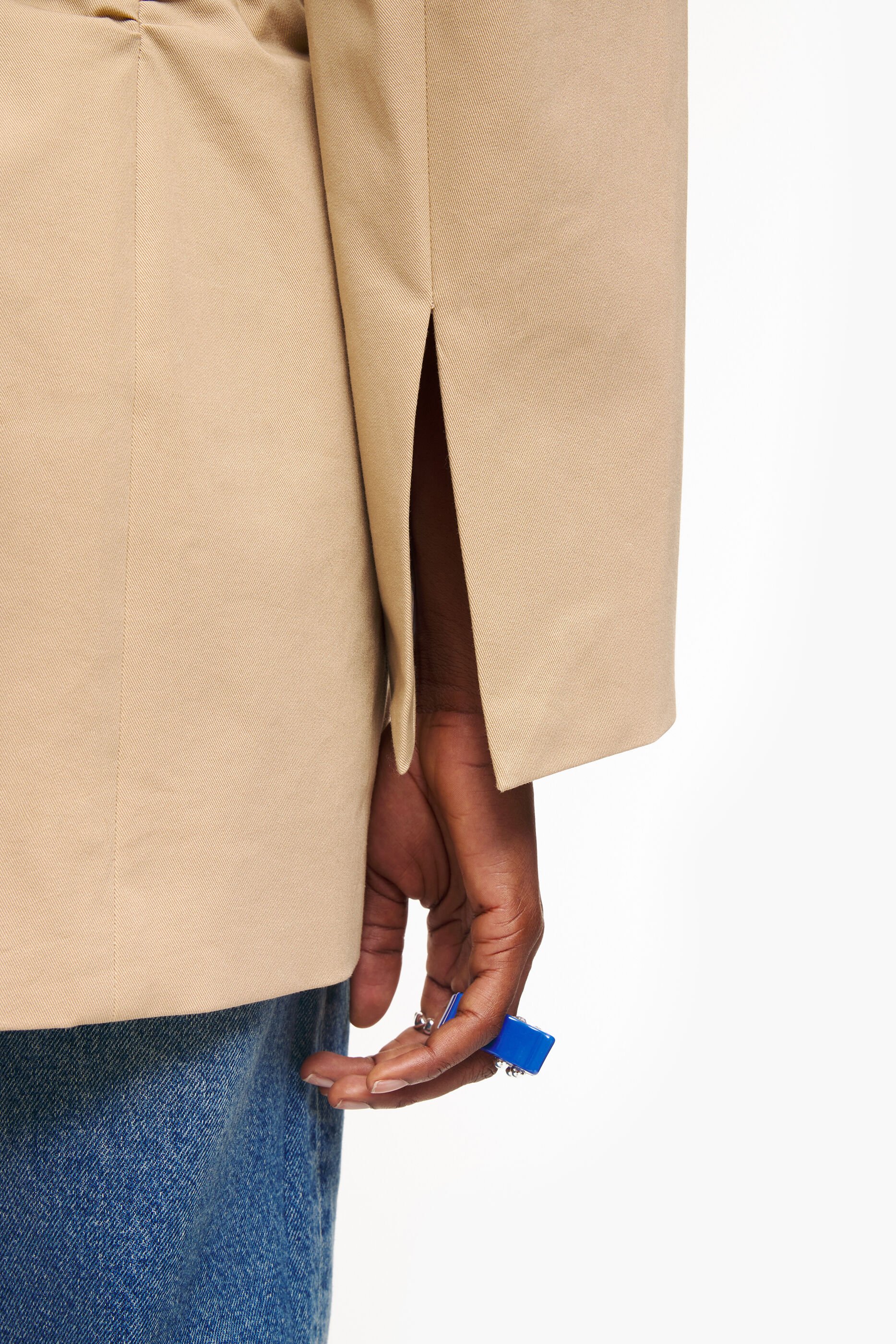Blazer de algodão cor camelo