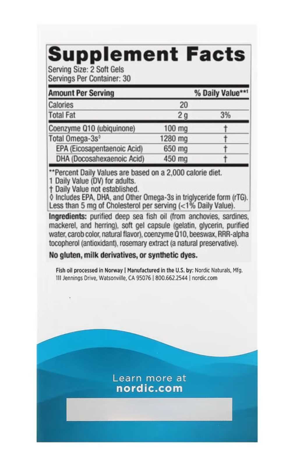Nordic Naturals Ultimate Omega CoQ10 60 Cápsulas Blandas
