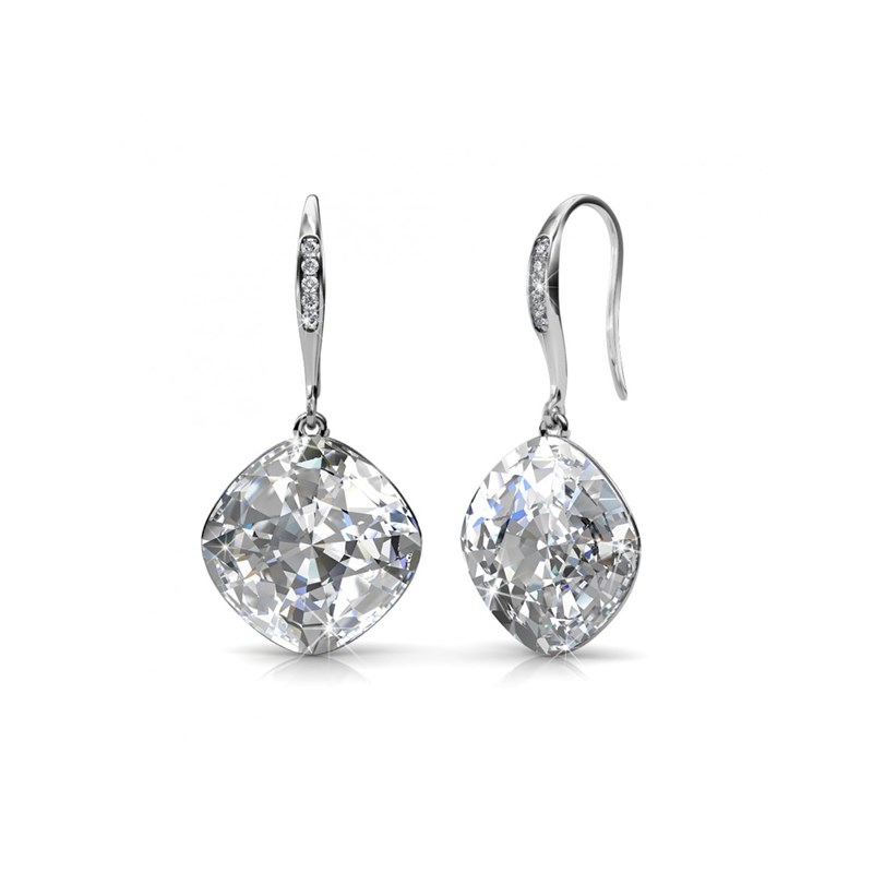 Boucles d'oreilles Tiffy Hook - Argenté et Cristal