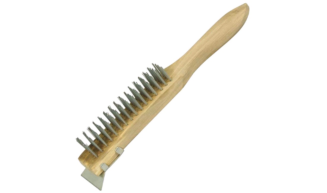 Stålbørste m/4 rækker + skraber