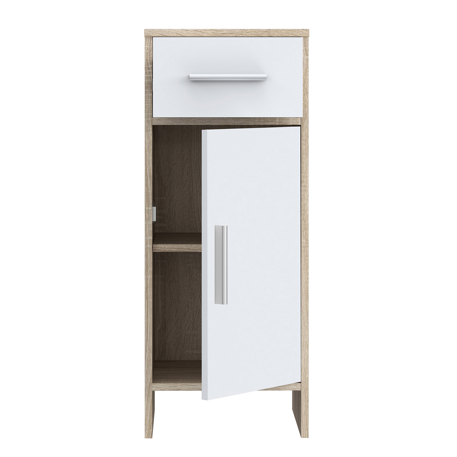 Unterschrank - Sonoma Eiche-weiß - 33 cm breit