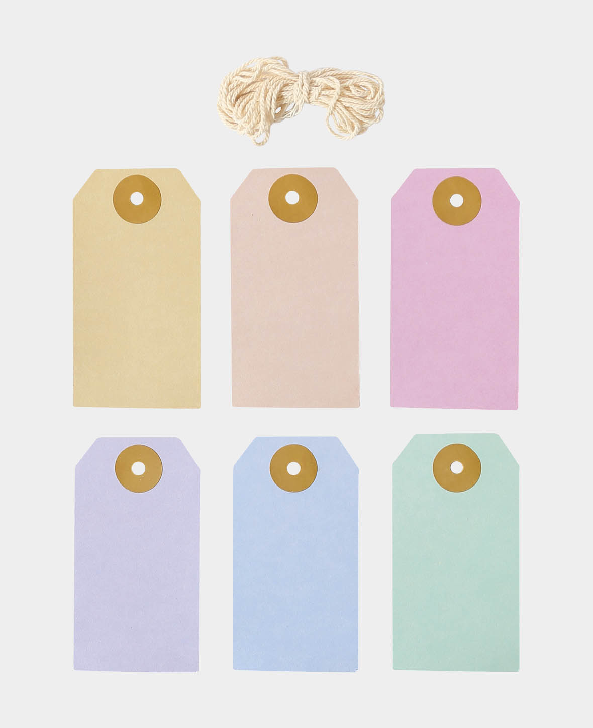 (24er Set) Geschenkanhänger DIY Geschenk Etiketten mit Schnur - Pastell