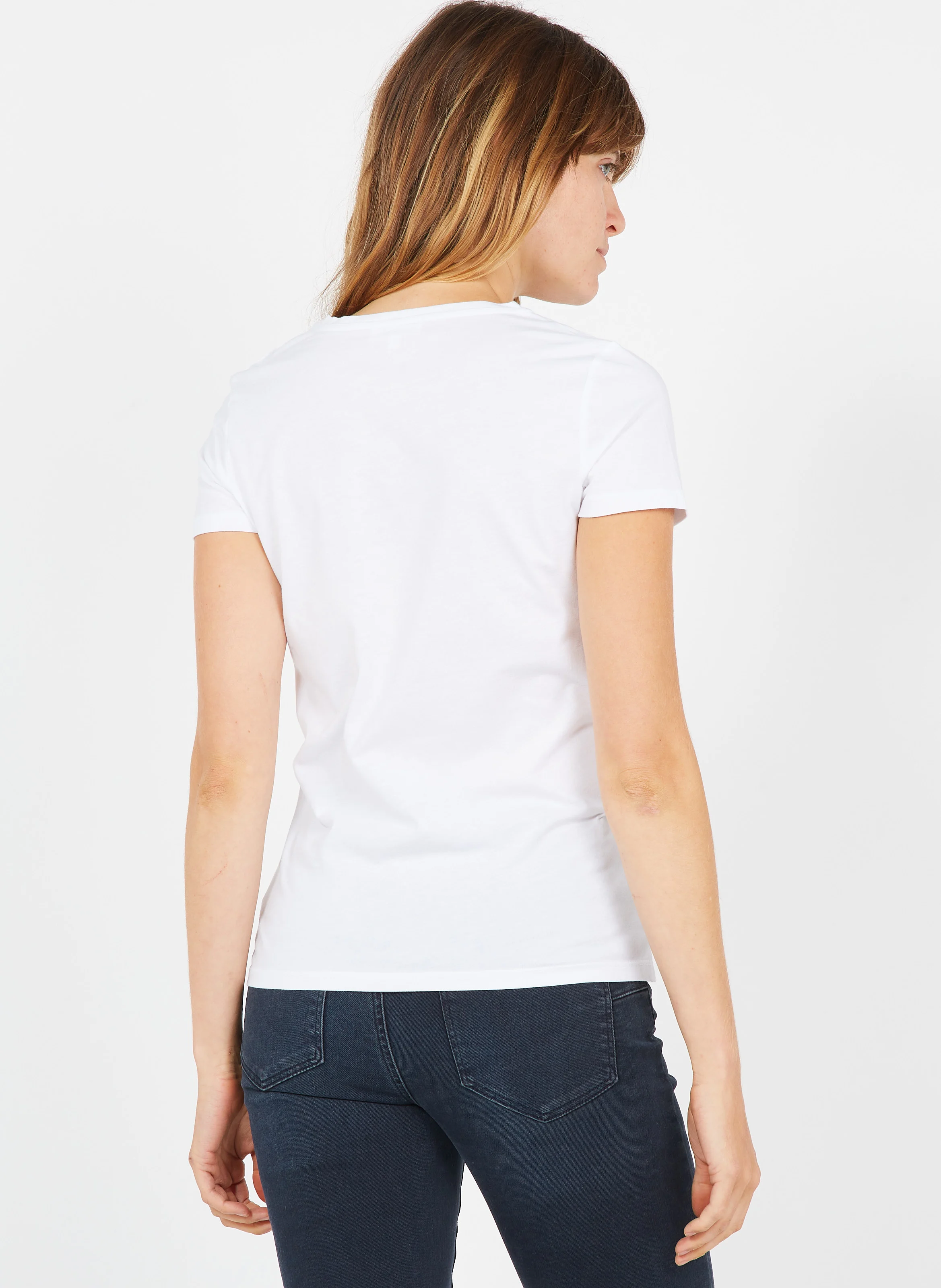 MANONB - Tee-shirt col V en coton| Blanc