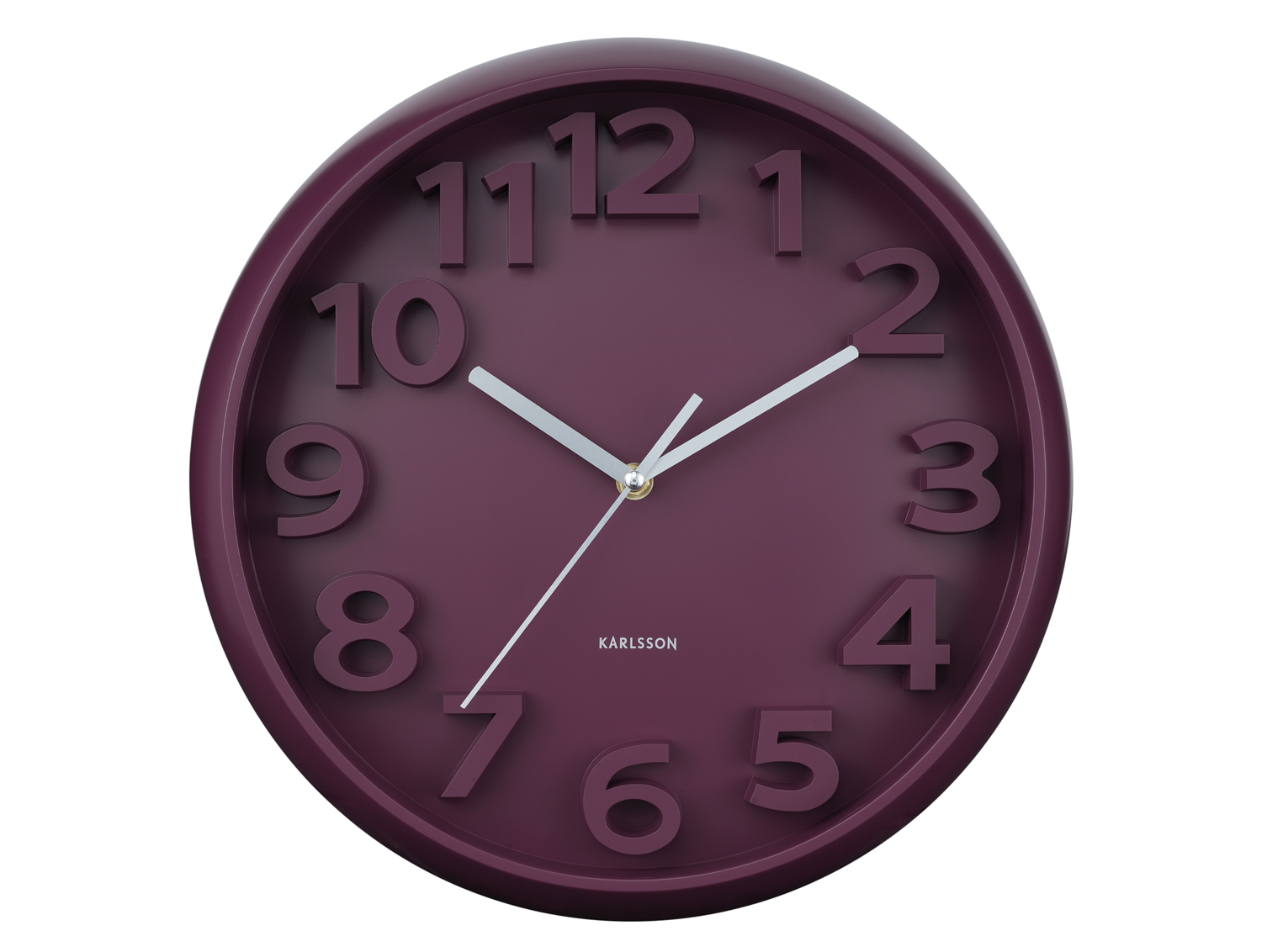Wandklok Elevated Classic Numbers - Dark mauve