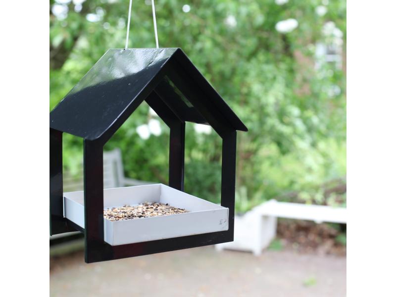 Esschert Design Futterspender Anthrazit Zeitloses Futterhaus