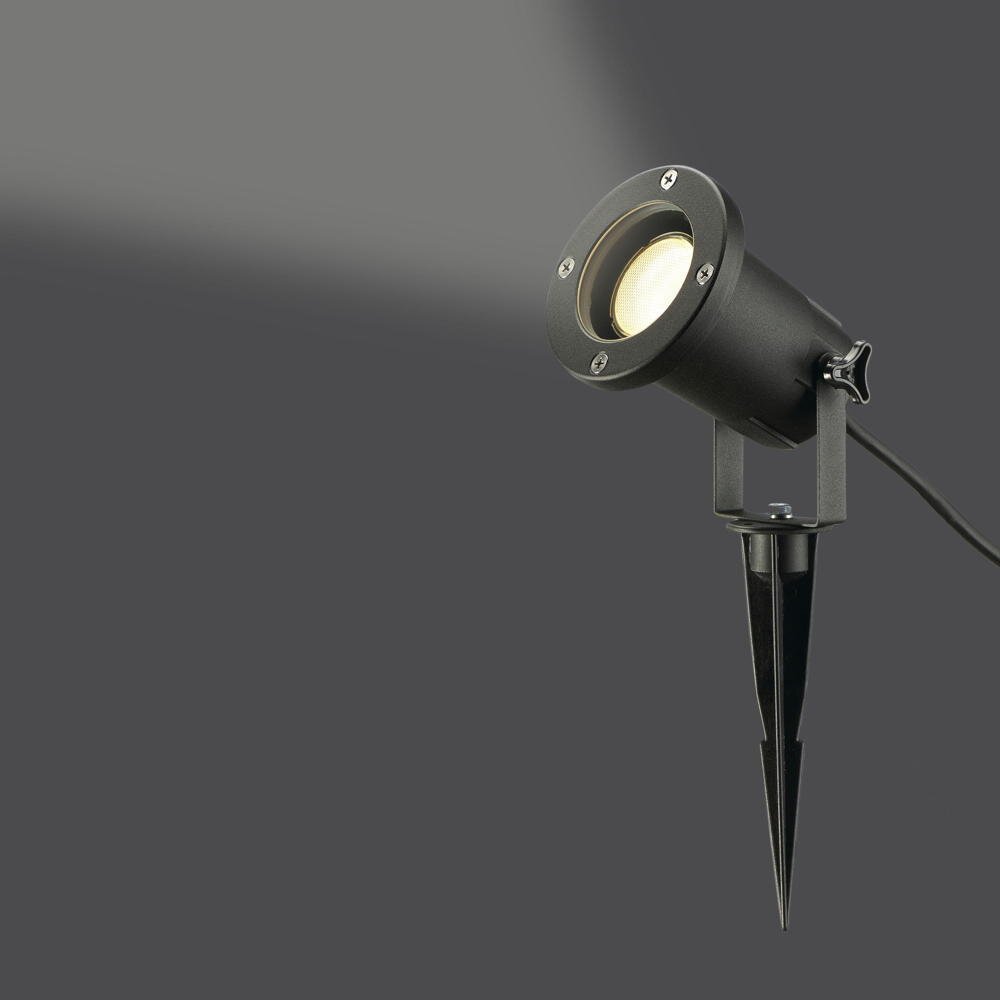 Nautilus Spike XL grondspot, zwart, GU10, IP65